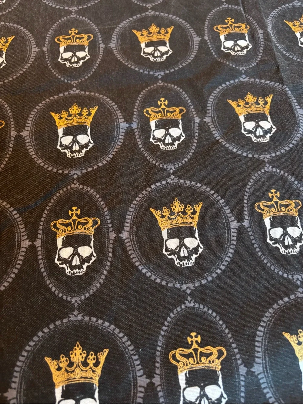 Rare / Deadstock Cotton Gothic Crowned Skull Tablecloth 50 x 60 Target